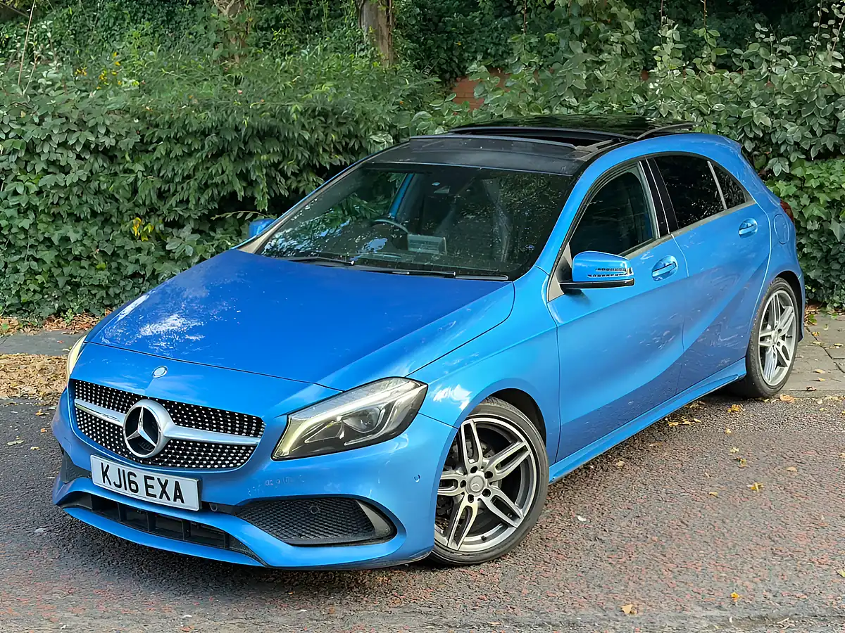 Used 2016 Mercedes-Benz a Class AMG Line (premium Plus) Blue - Interior and Exterior details 7