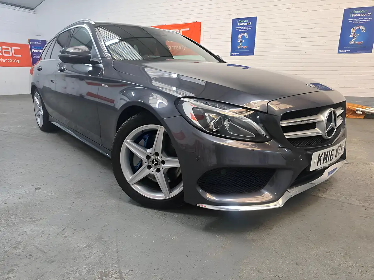 Used 2016 Mercedes-Benz C Class AMG Line Premium Plus Grey - Front View