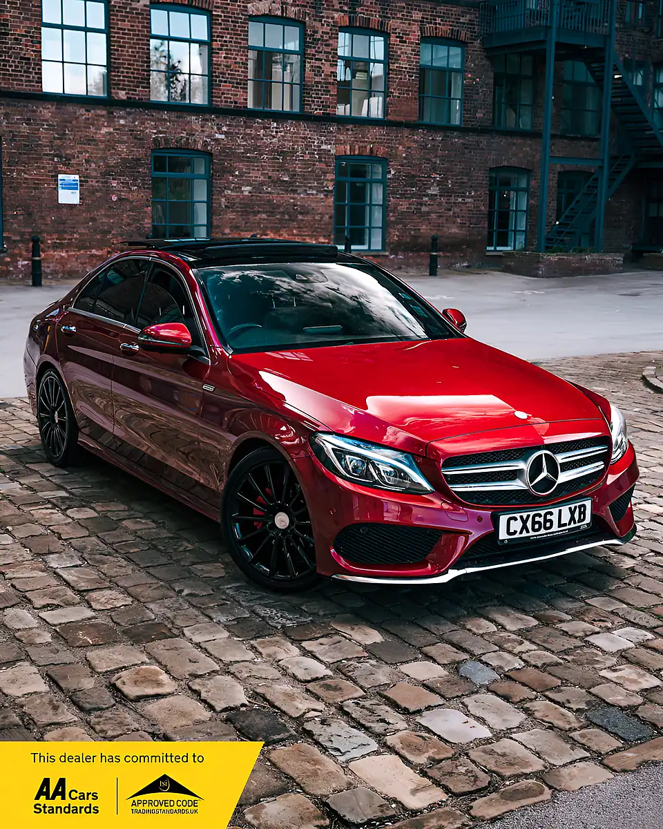 Used 2016 Mercedes-Benz C Class AMG Line (premium Plus) Red - Front View