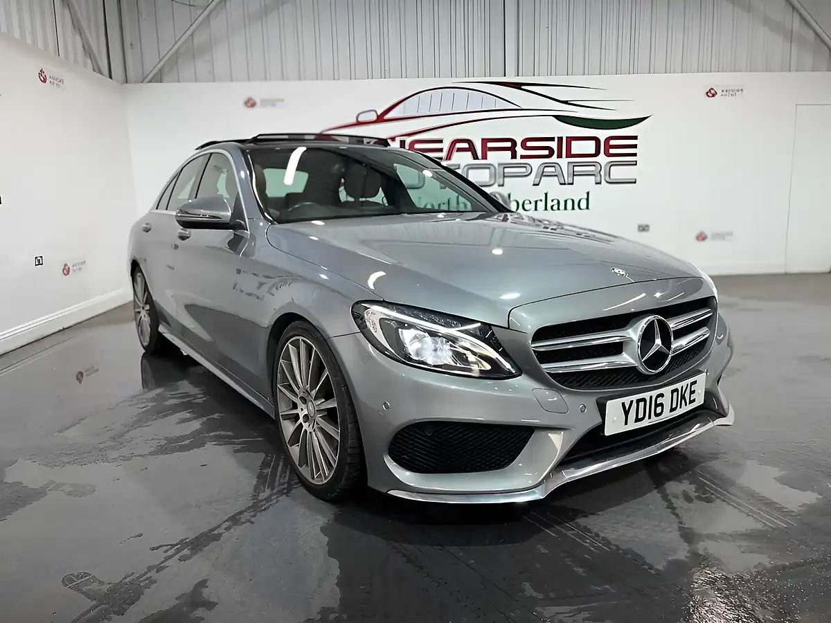 Used 2016 Mercedes-Benz C-Class AMG Line Premium Silver - Front View