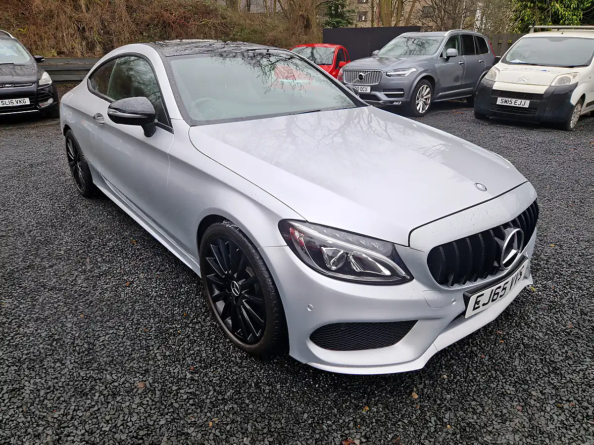 Used 2016 Mercedes-Benz C Class AMG Line Silver - Front View