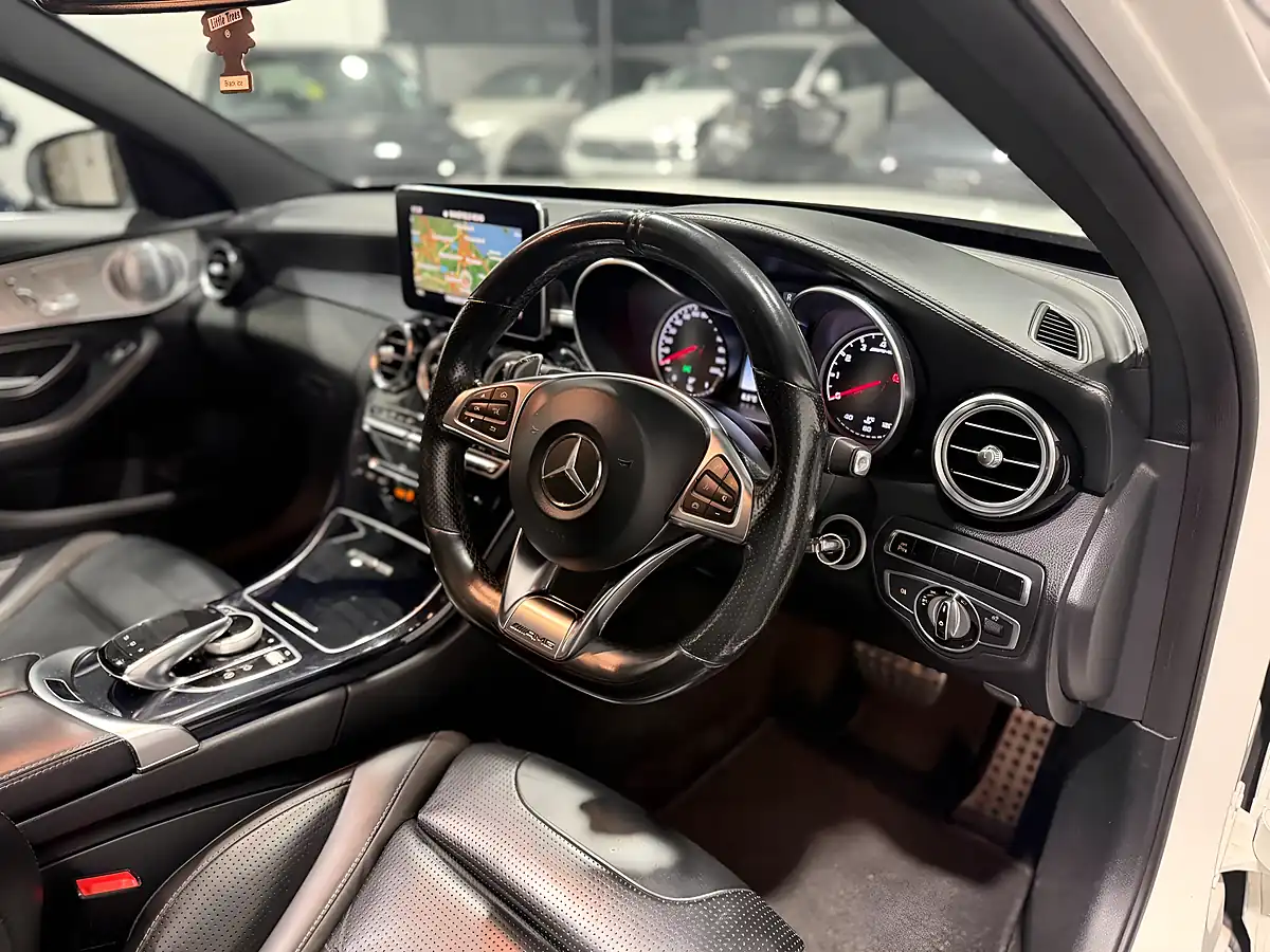 Used 2016 Mercedes-Benz C Class AMG (premium) White - Interior and Exterior details 14