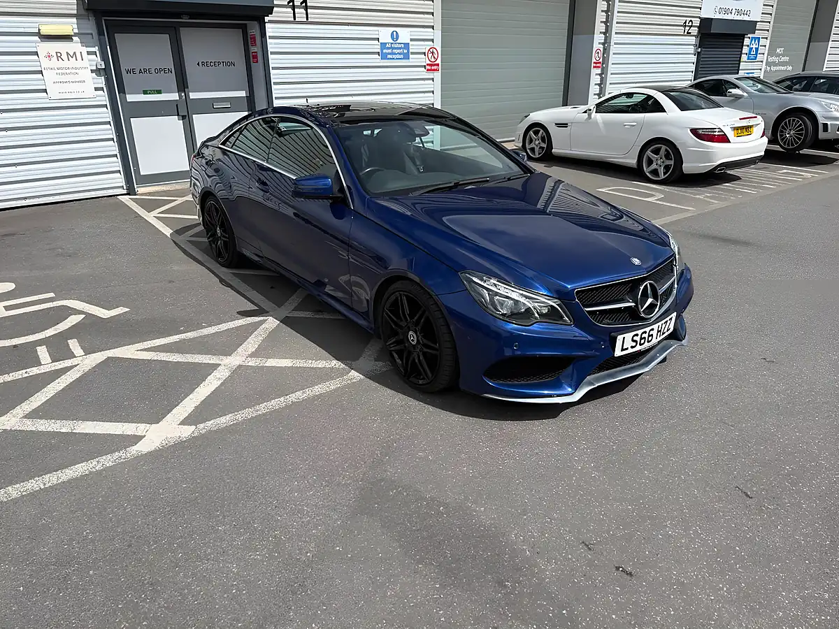 Used 2016 Mercedes-Benz E Class AMG Line Edition Blue - Interior and Exterior details 4
