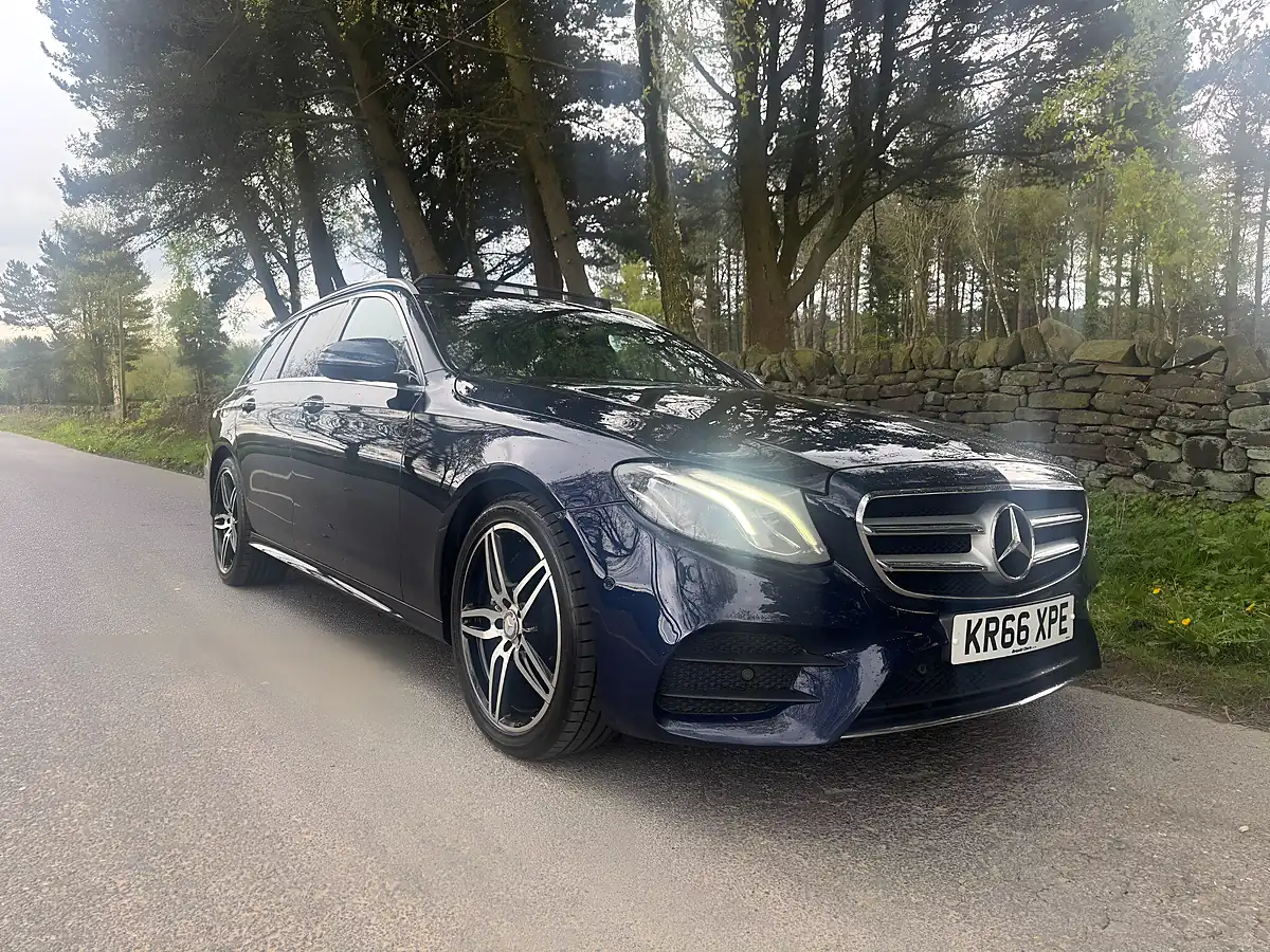 Used 2016 Mercedes-Benz E Class AMG Line (premium) Blue - Front View