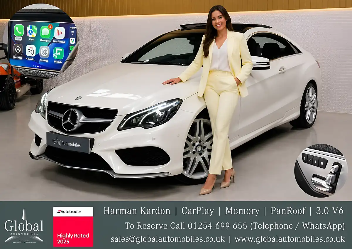 Used 2016 Mercedes-Benz E-Class AMG Line Premium Plus Designo Diamond White - Front View