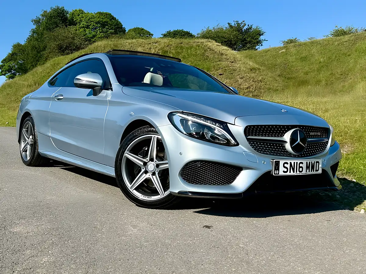 Used 2016 Mercedes C200 AMG Line Premium Plus Silver - Front View