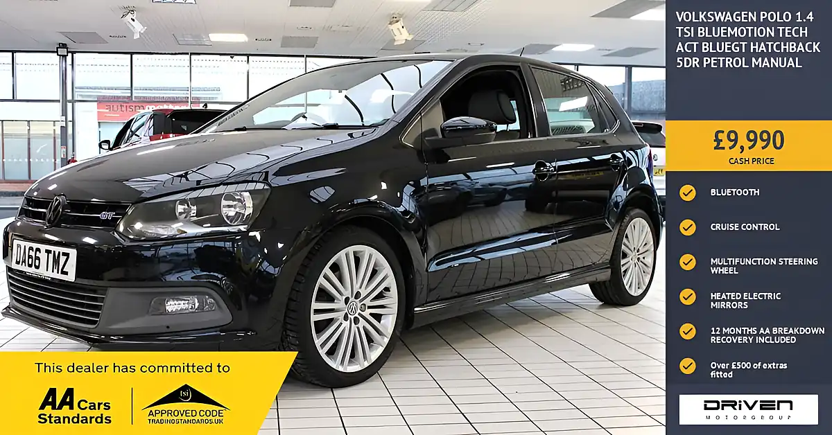 Used 2016 Volkswagen Polo Bluemotion Tech Bluegt Deep Black - Front View
