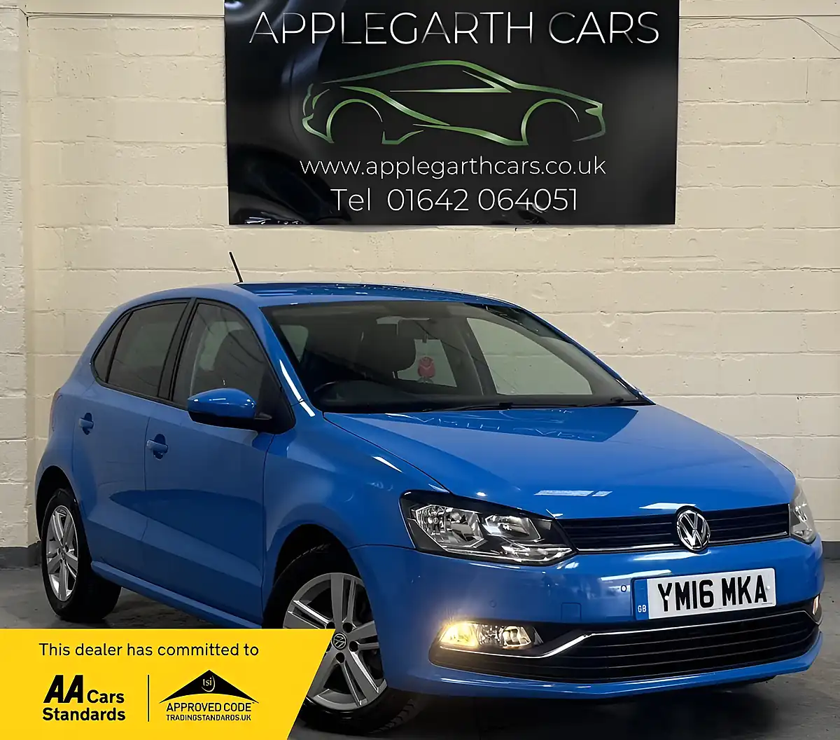 Used 2016 Volkswagen Polo Match Blue - Front View