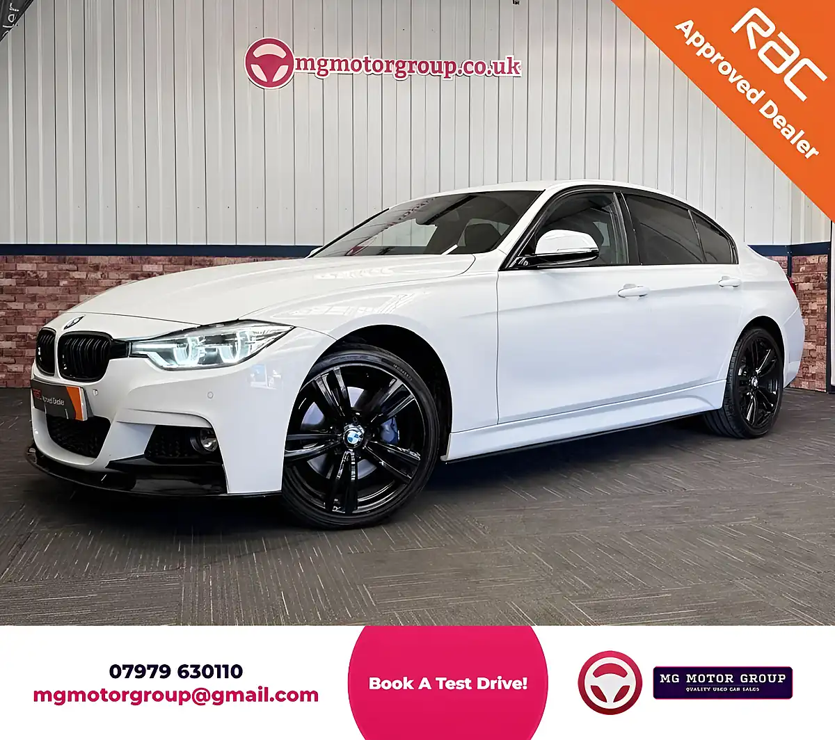 Used 2017 BMW 3 Series M Sport Alpine White - Front View