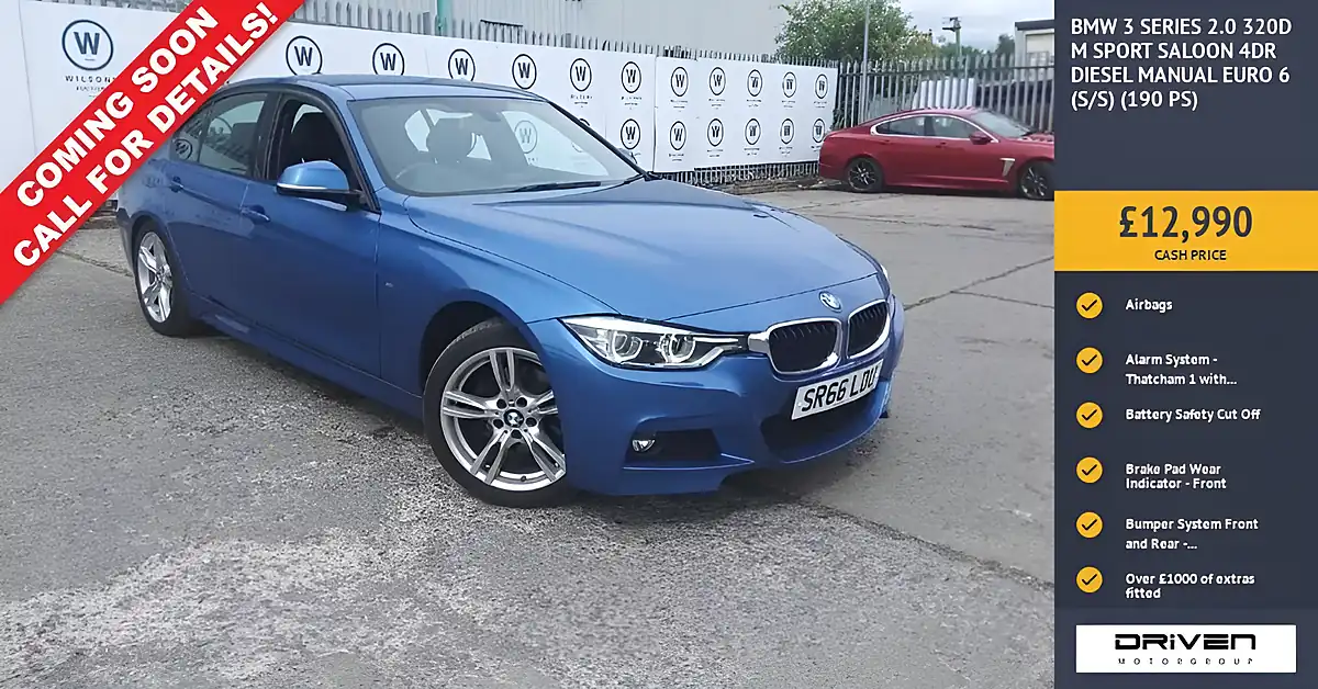 Used 2017 BMW 3 Series M Sport Blue - Front View