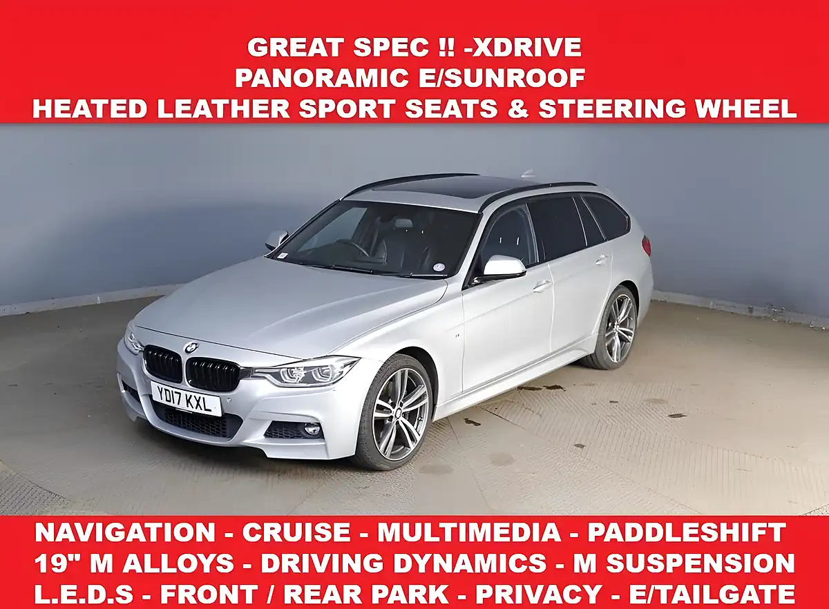 Used 2017 BMW 3 Series M Sport Touring Silver - Front View