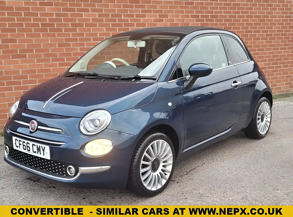 Used 2017 Fiat 500C Lounge Blue - Front View