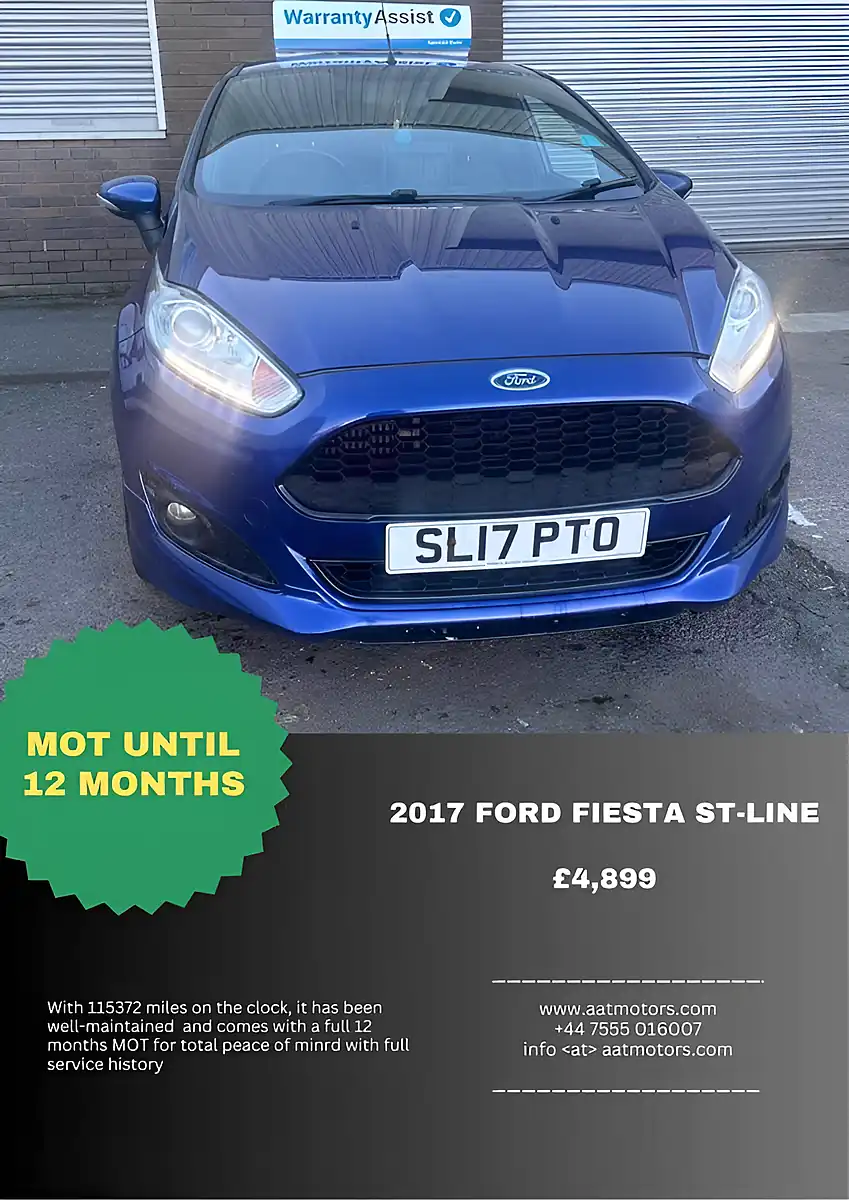 Used 2017 Ford Fiesta ST-Line Blue - Front View