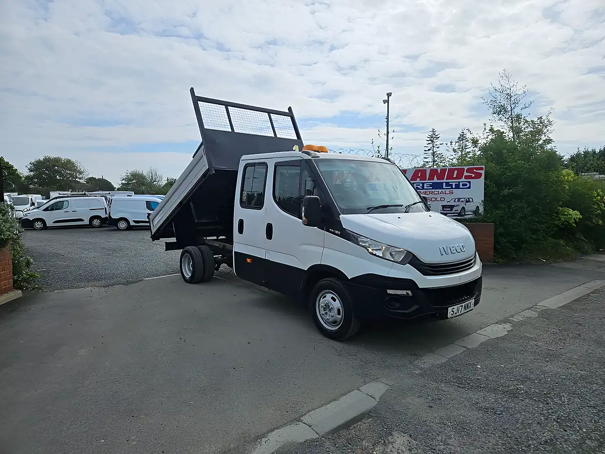 Used 2017 Iveco Daily 35C 12D Crew Cab Tipper White - Front View