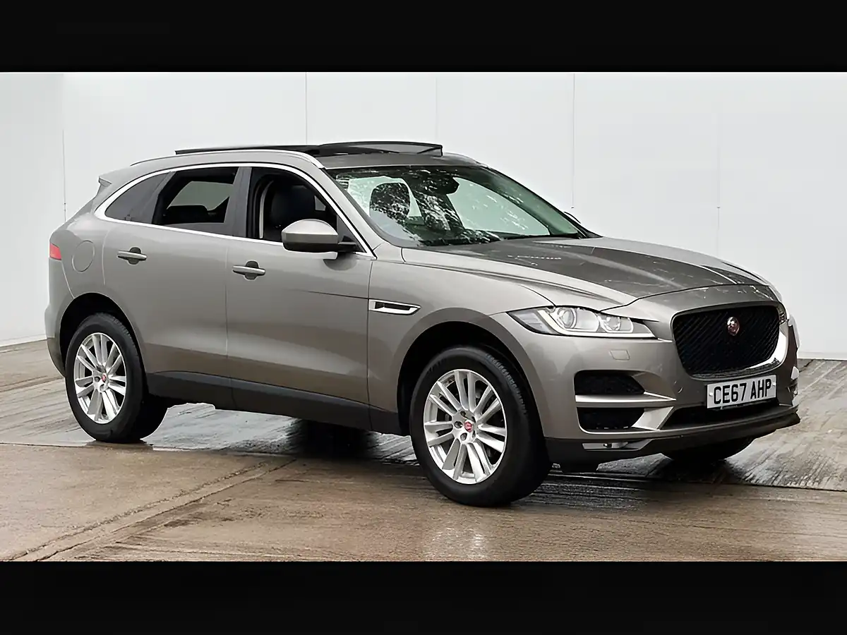 Used 2017 Jaguar F-Pace Portfolio Silicon Silver - Front View