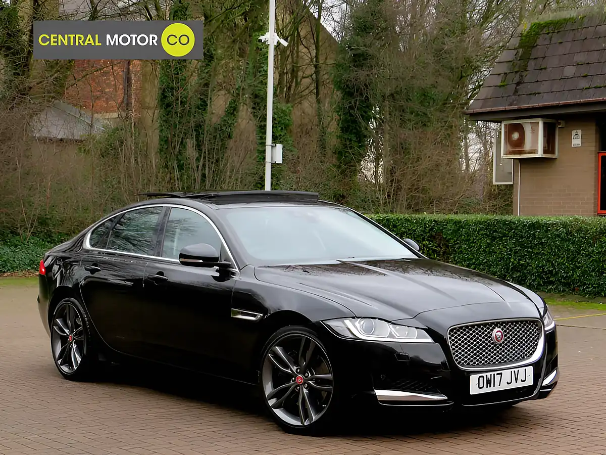 Used 2017 Jaguar Xf Portfolio Santorini Black - Front View