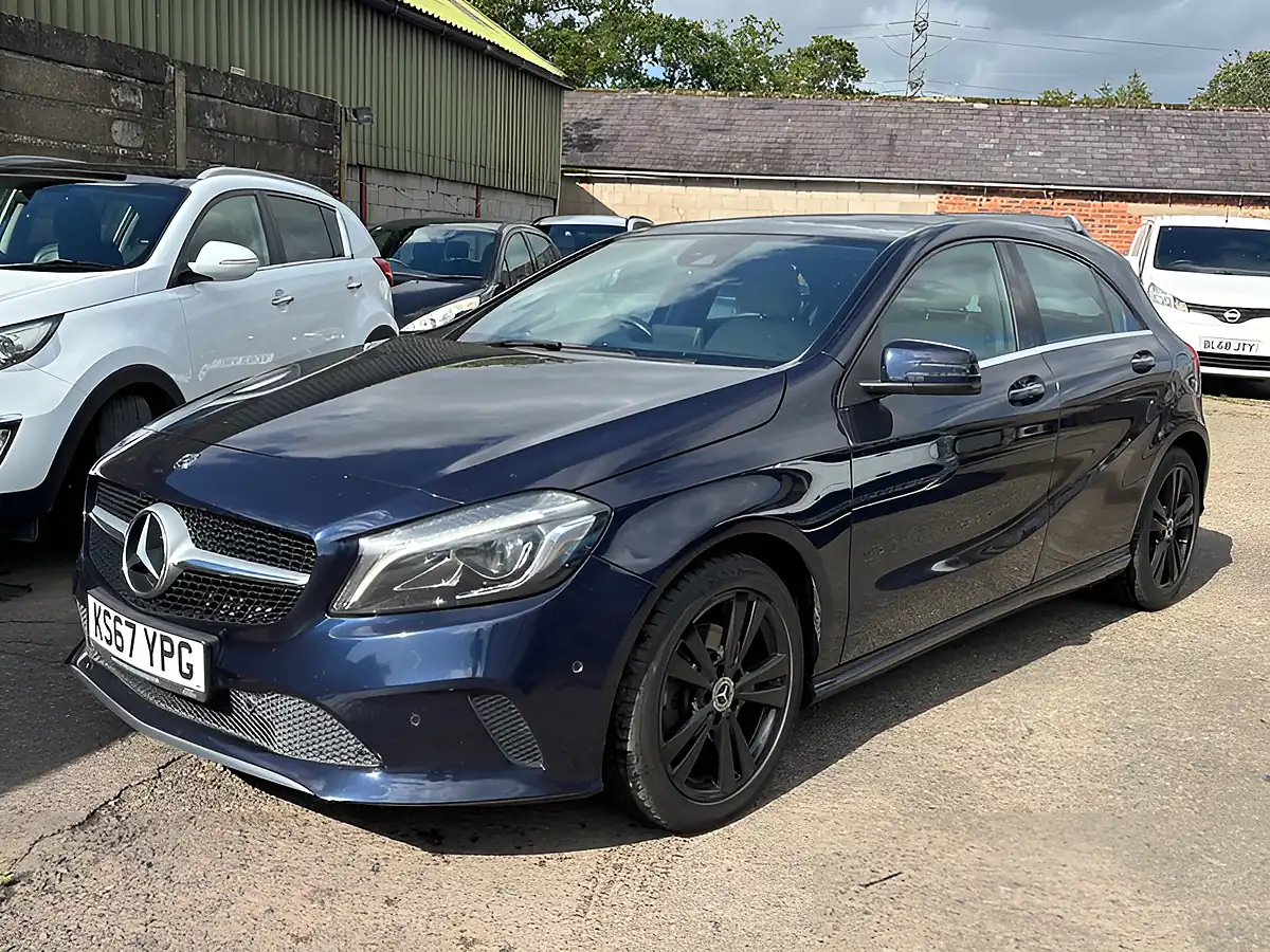 Used 2017 Mercedes a Class Sport Premium Plus Mediterranean Blue - Front View