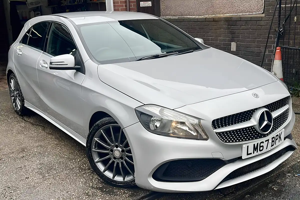 Used 2017 Mercedes A200 AMG Line Platinum Silver Metallic - Front View