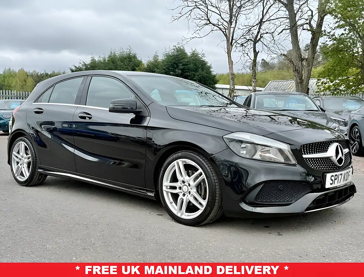 Used 2017 Mercedes-Benz a-Class AMG Line Cosmos Black - Front View