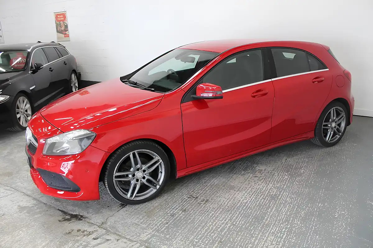 Used 2017 Mercedes-Benz a Class AMG Line Executive Red - Interior and Exterior details 4