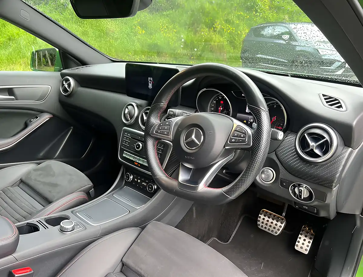 Used 2017 Mercedes-Benz a Class AMG Line Premium Metallic Elbaite Green - Interior and Exterior details 12