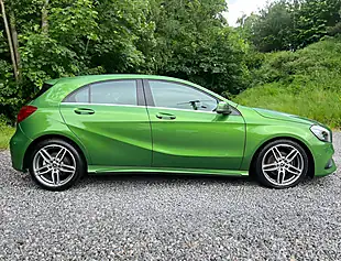 Used 2017 Mercedes-Benz a Class AMG Line Premium Metallic Elbaite Green - Interior and Exterior details 2