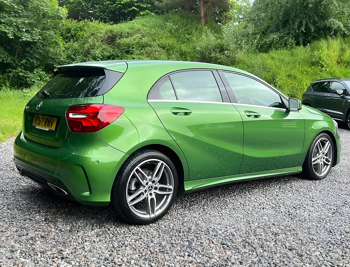 Used 2017 Mercedes-Benz a Class AMG Line Premium Metallic Elbaite Green - Interior and Exterior details 3