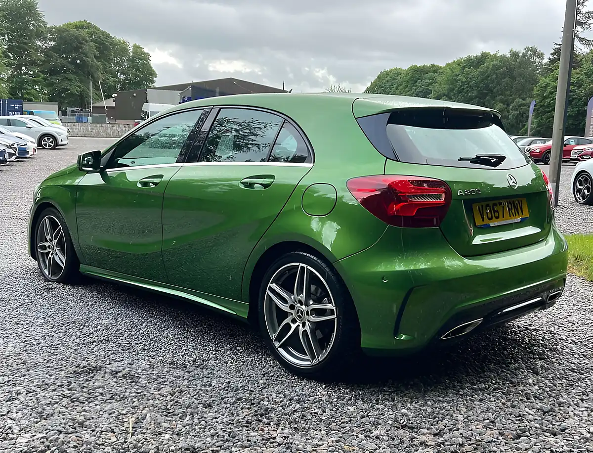 Used 2017 Mercedes-Benz a Class AMG Line Premium Metallic Elbaite Green - Interior and Exterior details 5