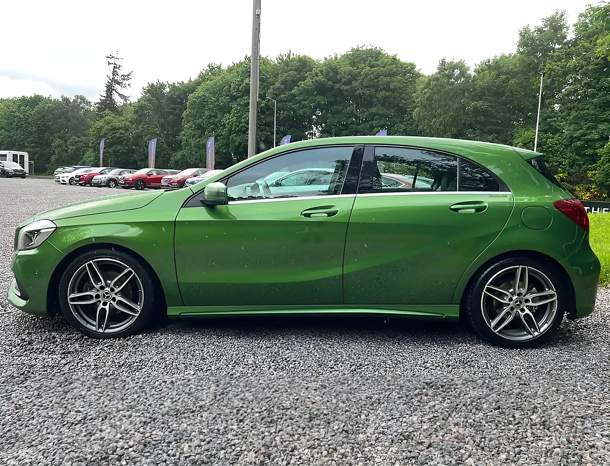 Used 2017 Mercedes-Benz a Class AMG Line Premium Metallic Elbaite Green - Interior and Exterior details 6