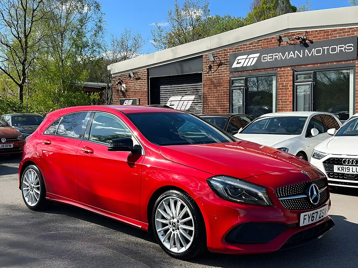 Used 2017 Mercedes-Benz a-Class AMG Line (premium) Red - Front View