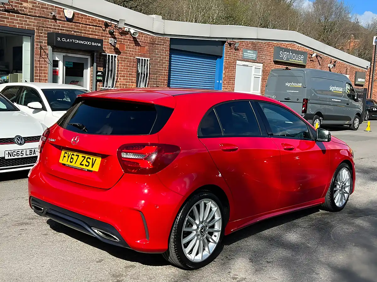 Used 2017 Mercedes-Benz a-Class AMG Line (premium) Red - Interior and Exterior details 3