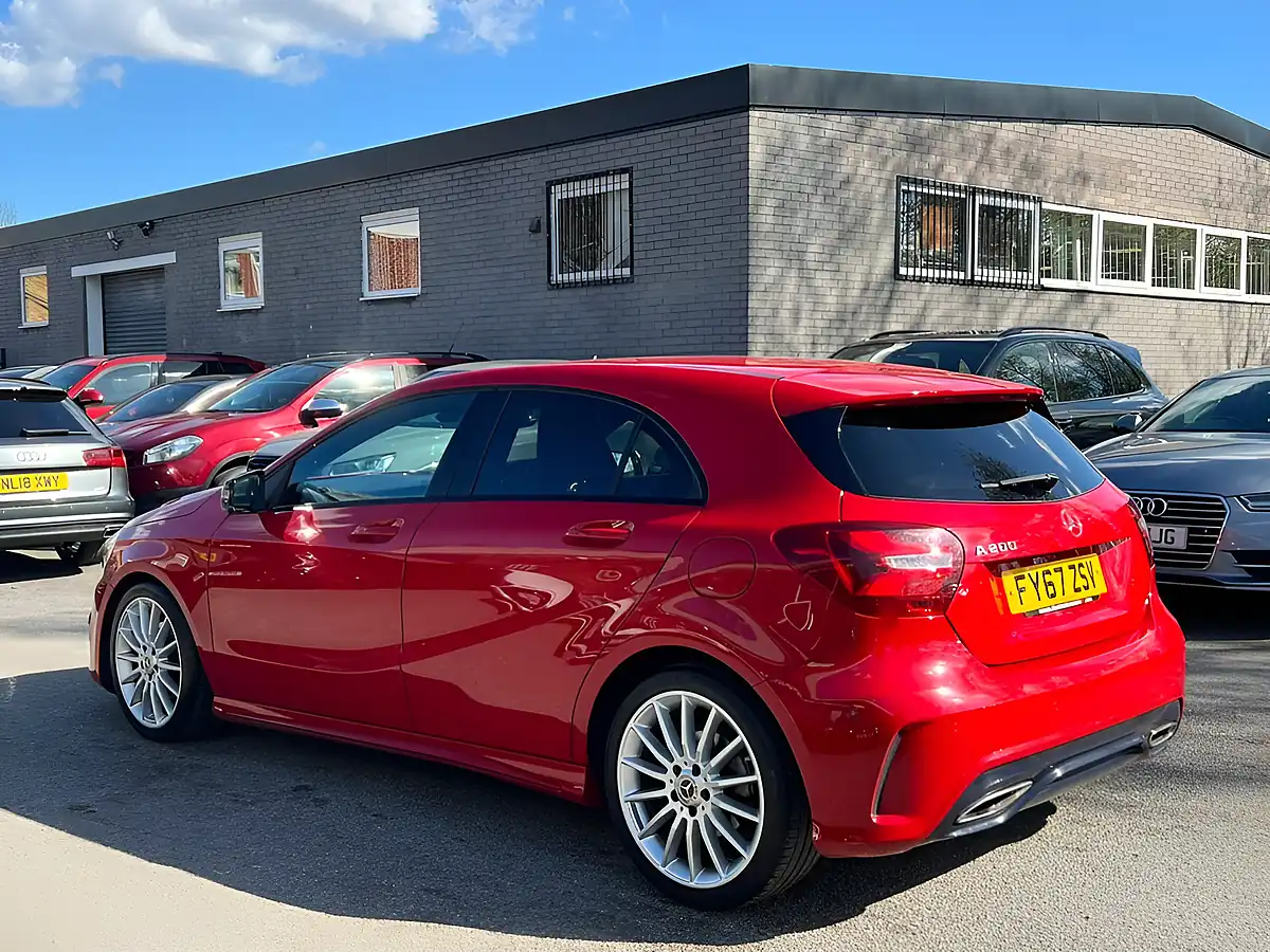 Used 2017 Mercedes-Benz a-Class AMG Line (premium) Red - Interior and Exterior details 4