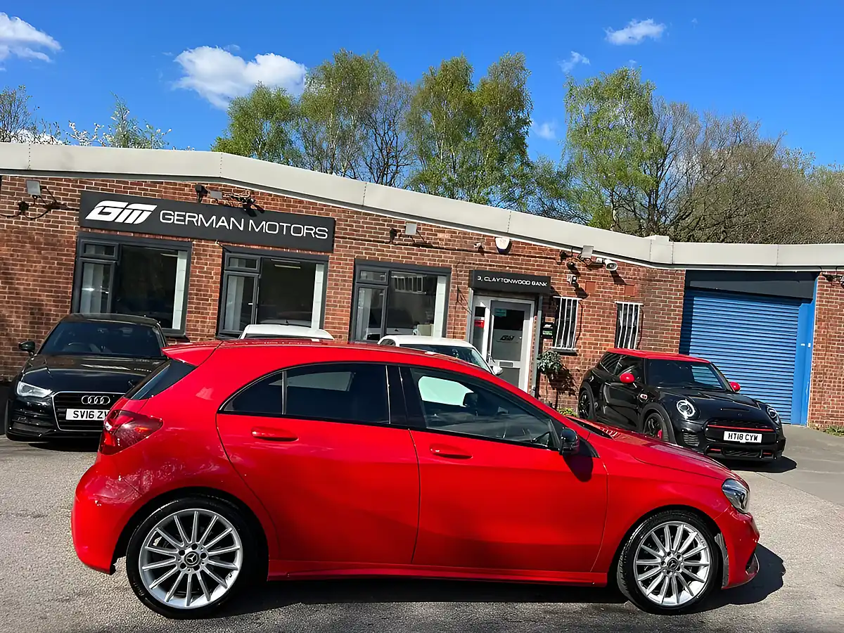 Used 2017 Mercedes-Benz a-Class AMG Line (premium) Red - Interior and Exterior details 6