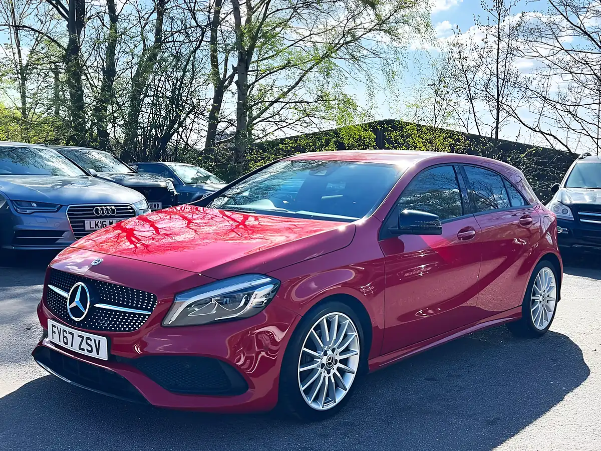 Used 2017 Mercedes-Benz a-Class AMG Line (premium) Red - Interior and Exterior details 9