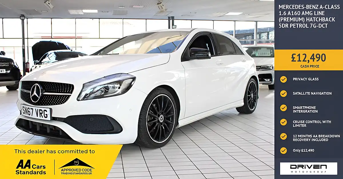 Used 2017 Mercedes-Benz a-Class AMG Line (premium) White - Front View