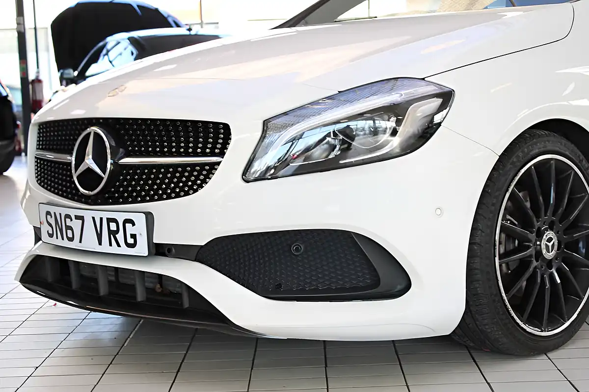 Used 2017 Mercedes-Benz a-Class AMG Line (premium) White - Interior and Exterior details 8