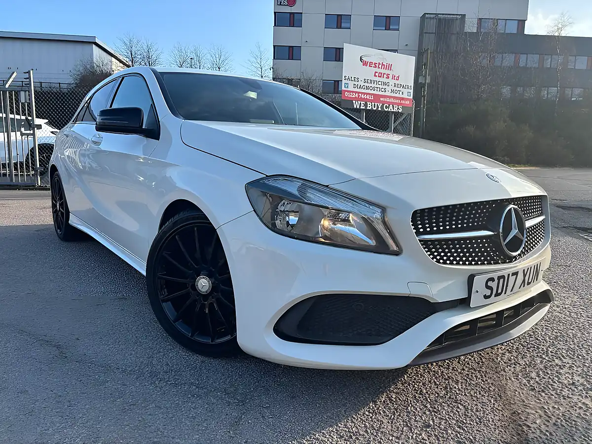 Used 2017 Mercedes-Benz a-Class AMG Line White - Front View