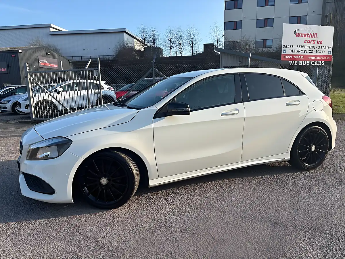 Used 2017 Mercedes-Benz a-Class AMG Line White - Interior and Exterior details 16