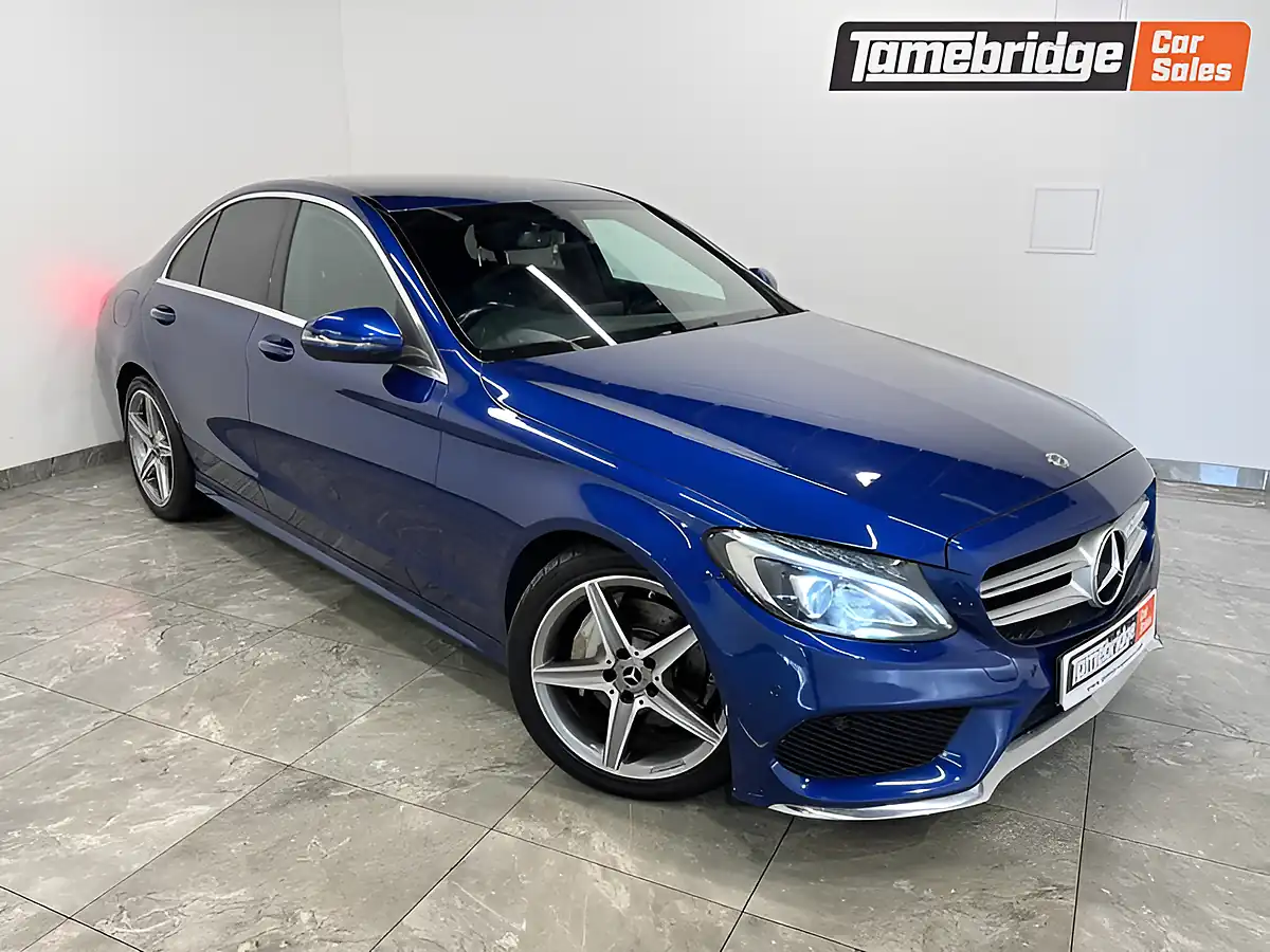 Used 2017 Mercedes-Benz C Class AMG Line Blue - Front View