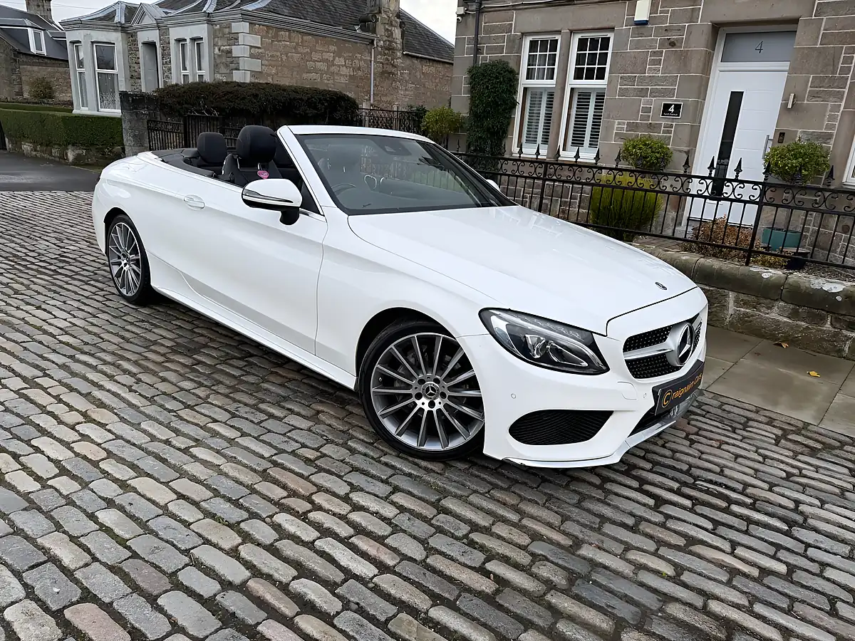 Used 2017 Mercedes-Benz C Class AMG Line Cabriolet Polar White - Front View