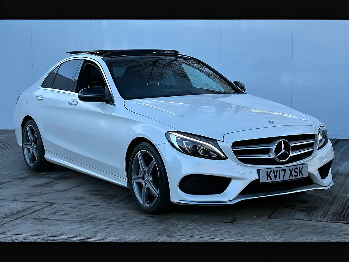 Used 2017 Mercedes-Benz C Class AMG Line Premium+ Diamond White - Front View