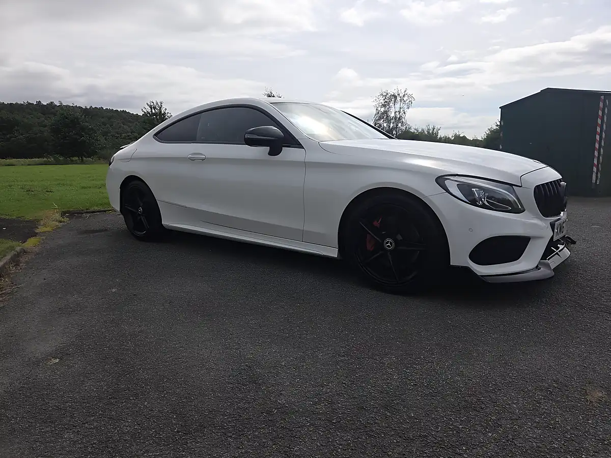Used 2017 Mercedes-Benz C Class AMG Line White - Front View
