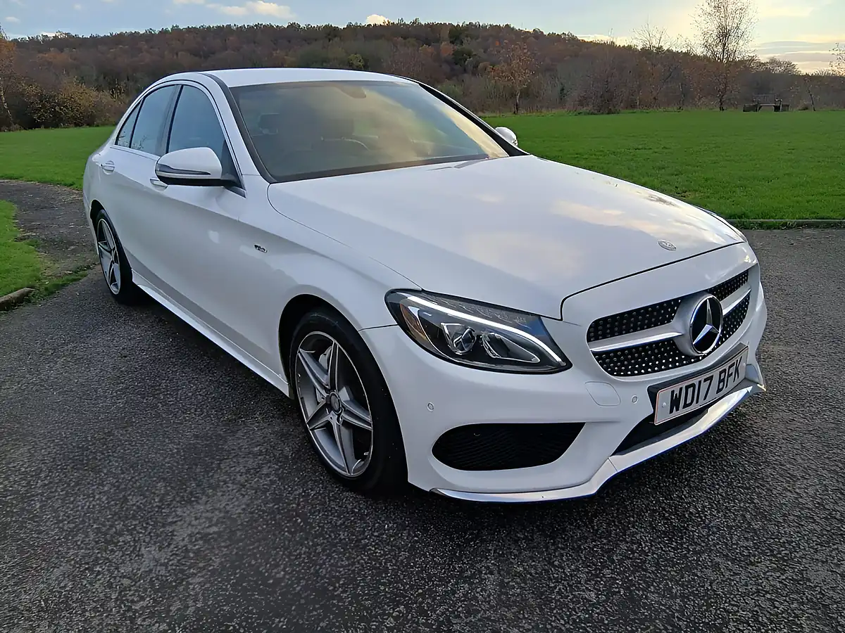 Used 2017 Mercedes-Benz C Class AMG Line White - Front View