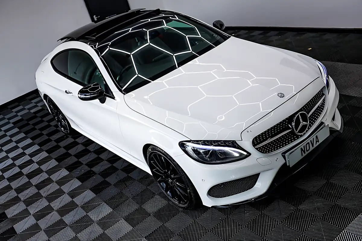 Used 2017 Mercedes-Benz C-Class Premium Plus White - Interior and Exterior details 4