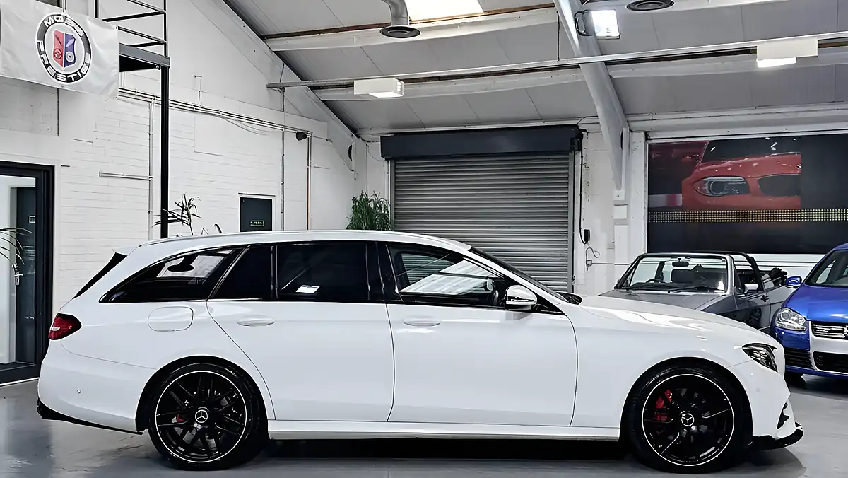 Used 2017 Mercedes-Benz E-Class AMG Line White - Interior and Exterior details 5