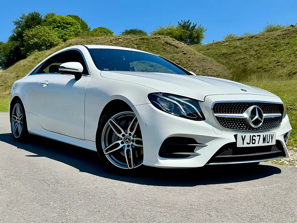 Used 2017 Mercedes E220 AMG Line White - Front View