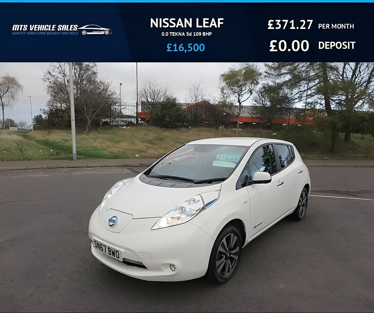 Used 2017 Nissan Leaf Tekna White - Front View