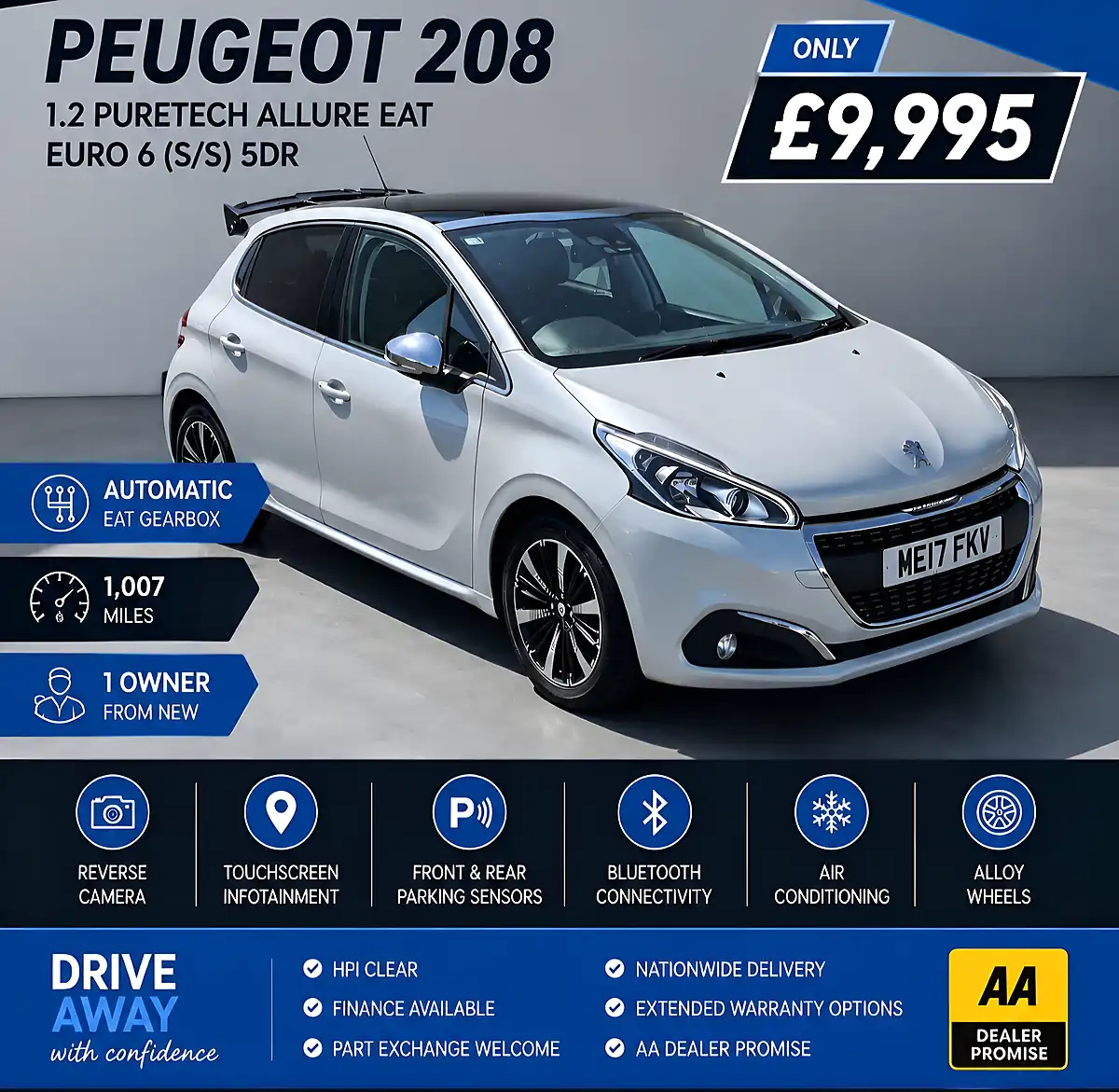 Used 2017 Peugeot 208 Allure White - Interior and Exterior details 3