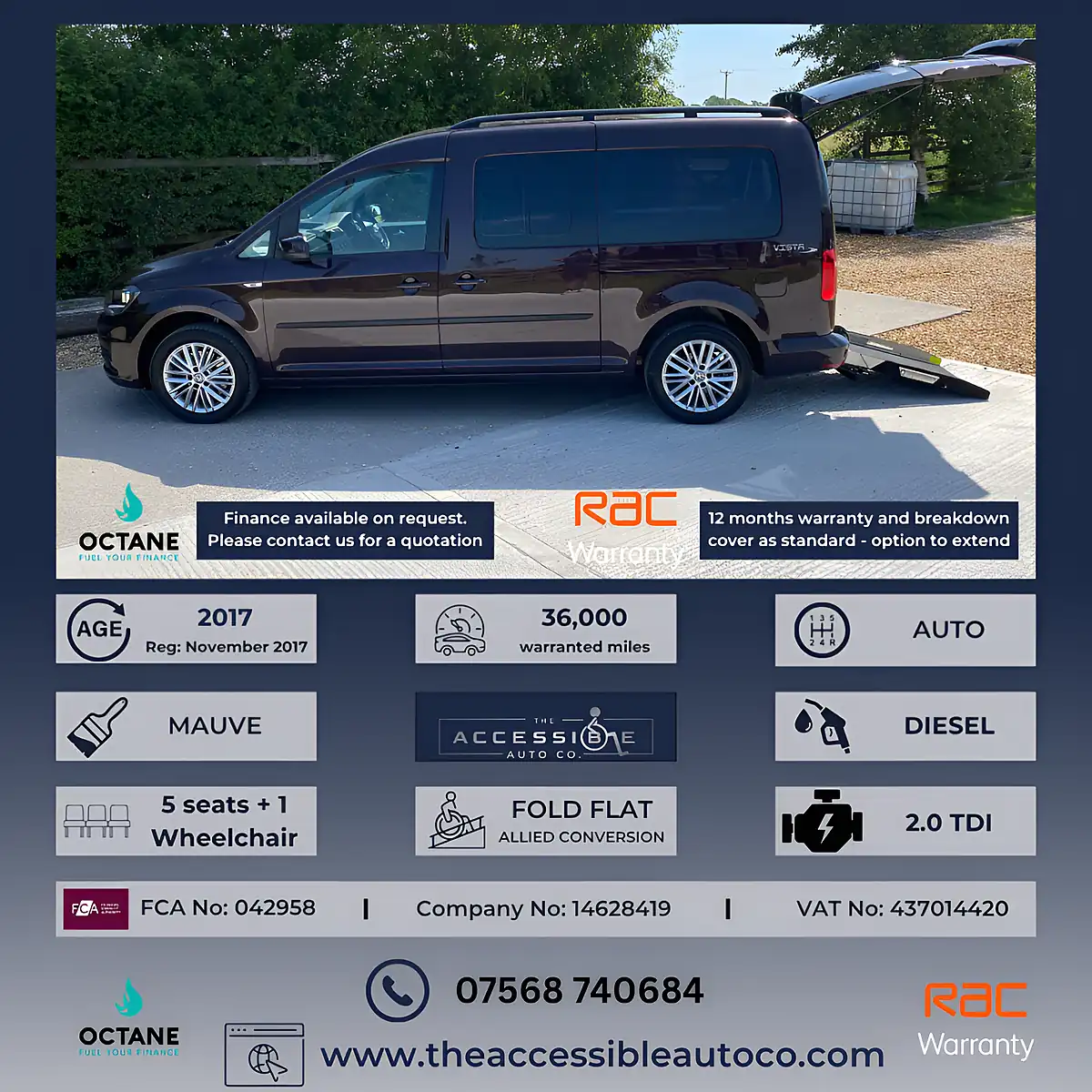 Used 2017 Volkswagen Caddy Maxi Life Purple - Front View