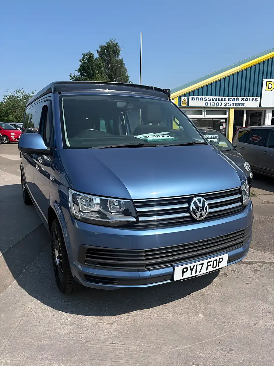 Used 2017 Volkswagen T6.1 Campervan Bluemotion Tech Se Minibus Double Cab Blue - Front View